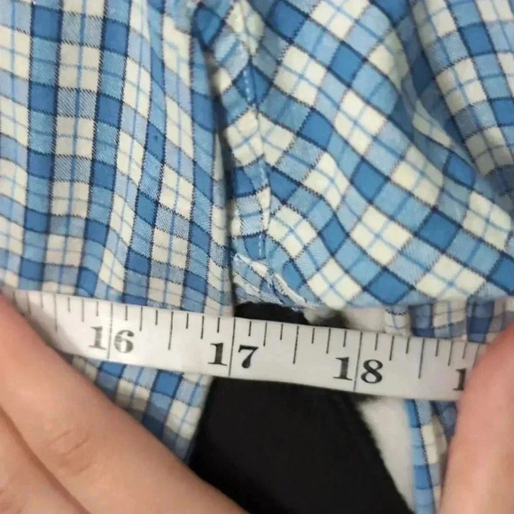 Ralph Lauren Sport Shirt Stretch Blue Plaid - Picture 7 of 8